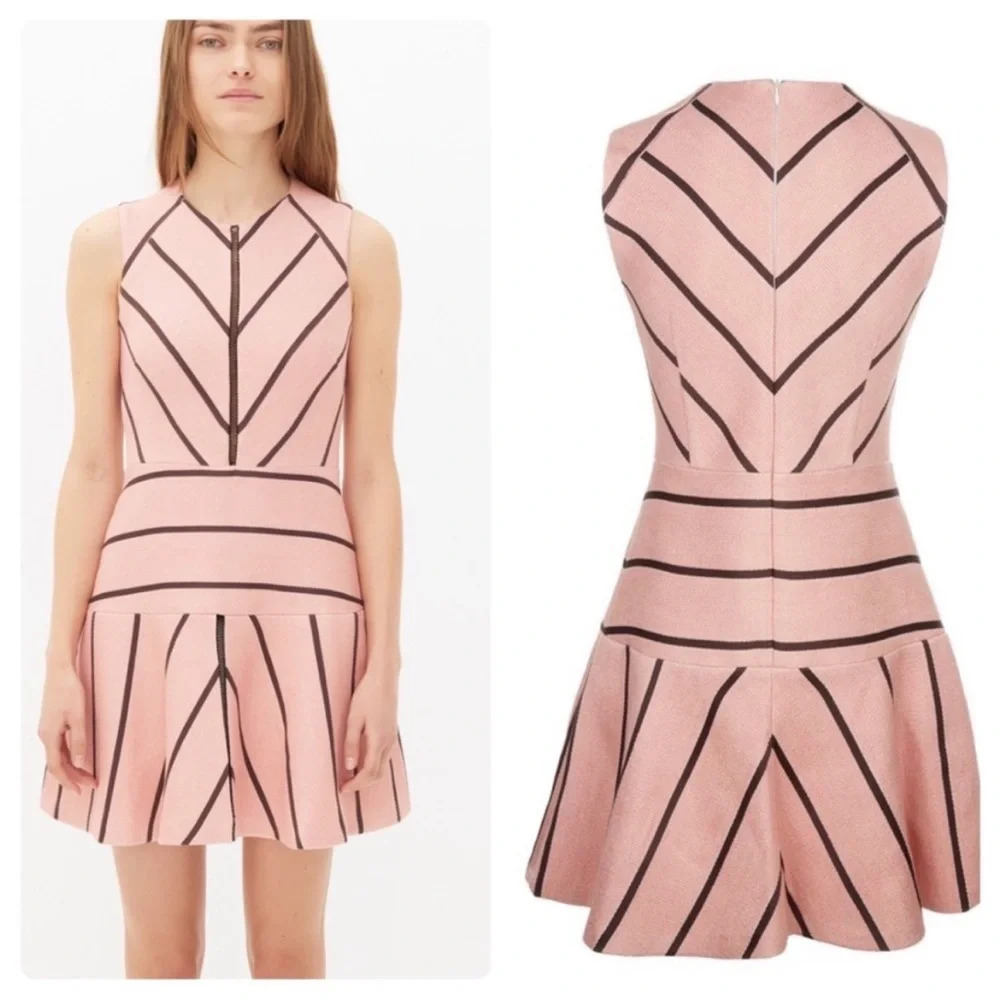 Sandro Pink Fit and Flare Halter Mini Dress